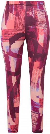 Ulla Popken Abstract Print Ski Leggings Red - Džíny & Nohavice vo Veľkých Veľkostiach – Plus Size - 