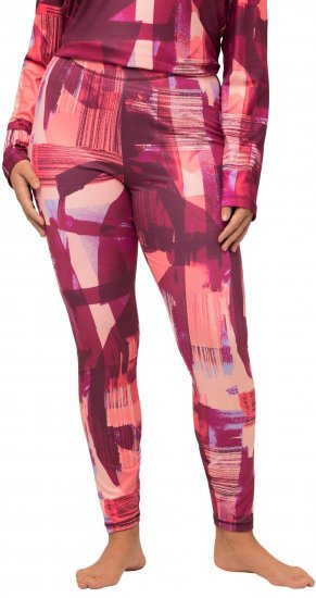 Ulla Popken Abstract Print Ski Leggings Red - Džíny & Nohavice vo Veľkých Veľkostiach – Plus Size - 