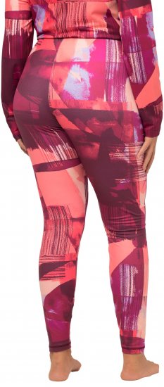 Ulla Popken Abstract Print Ski Leggings Red - Džíny & Nohavice vo Veľkých Veľkostiach – Plus Size - 