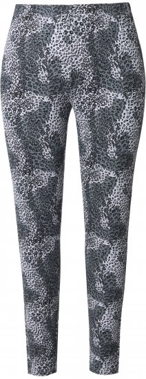 Ulla Popken Leopard Print Leggings Black - Džíny & Nohavice vo Veľkých Veľkostiach – Plus Size - 