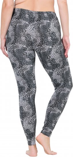 Ulla Popken Leopard Print Leggings Black - Džíny & Nohavice vo Veľkých Veľkostiach – Plus Size - 