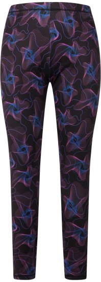 Ulla Popken Geometric Wave Quick Drying Ski Leggings Black - Džíny & Nohavice vo Veľkých Veľkostiach – Plus Size - 