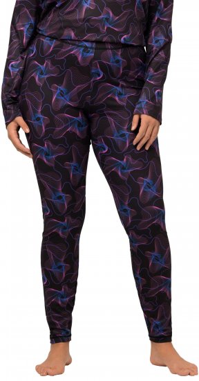 Ulla Popken Geometric Wave Quick Drying Ski Leggings Black - Džíny & Nohavice vo Veľkých Veľkostiach – Plus Size - 