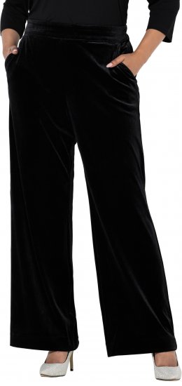 Ulla Popken Velvet Suit Pants Black - Džíny & Nohavice vo Veľkých Veľkostiach – Plus Size - 