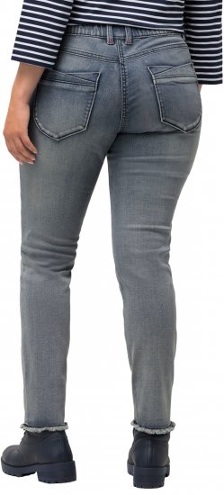 Ulla Popken Fringed Hem Stretch Fit Jeans Blue Denim - Džíny & Nohavice vo Veľkých Veľkostiach – Plus Size - 