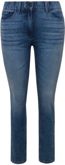 Ulla Popken Textured Stripe Sarah Slim Fit Jeans Blue - Džíny & Nohavice vo Veľkých Veľkostiach – Plus Size - 