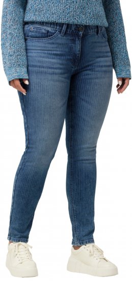 Ulla Popken Textured Stripe Sarah Slim Fit Jeans Blue - Džíny & Nohavice vo Veľkých Veľkostiach – Plus Size - 