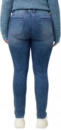 Ulla Popken Textured Stripe Sarah Slim Fit Jeans Blue - Džíny & Nohavice vo Veľkých Veľkostiach – Plus Size - 