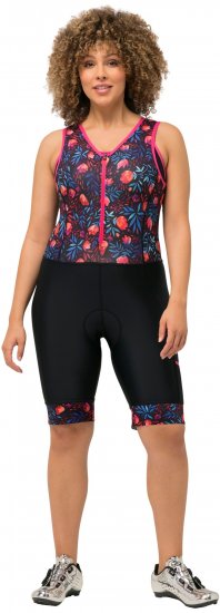 Ulla Popken Functional Padded Zip Front Cycling Leotard Black - Džíny & Nohavice vo Veľkých Veľkostiach – Plus Size - 