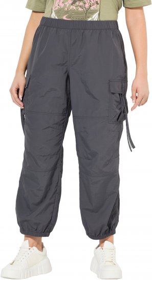 Ulla Popken Elastic Waist Cargo Pants Graphite Grey - Džíny & Nohavice vo Veľkých Veľkostiach – Plus Size - 