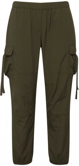 Ulla Popken Elastic Waist Cargo Pants Olives Grey - Džíny & Nohavice vo Veľkých Veľkostiach – Plus Size - 