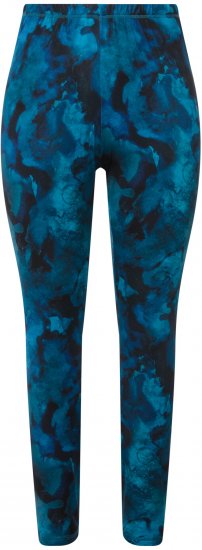 Ulla Popken Ink Print Functional Ski Leggings Blue - Džíny & Nohavice vo Veľkých Veľkostiach – Plus Size - 
