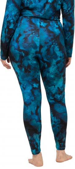 Ulla Popken Ink Print Functional Ski Leggings Blue - Džíny & Nohavice vo Veľkých Veľkostiach – Plus Size - 