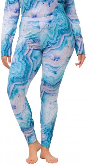Ulla Popken Marble Ski Leggings Blue - Džíny & Nohavice vo Veľkých Veľkostiach – Plus Size - 