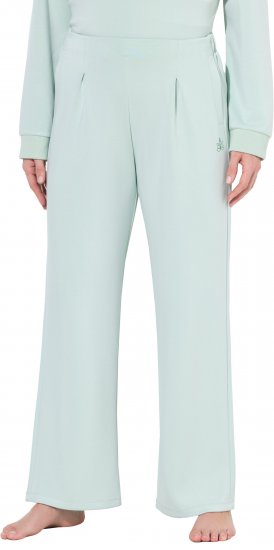 Ulla Popken Box Pleat Stretch Fit Yoga Pants Light Blue - Džíny & Nohavice vo Veľkých Veľkostiach – Plus Size - 