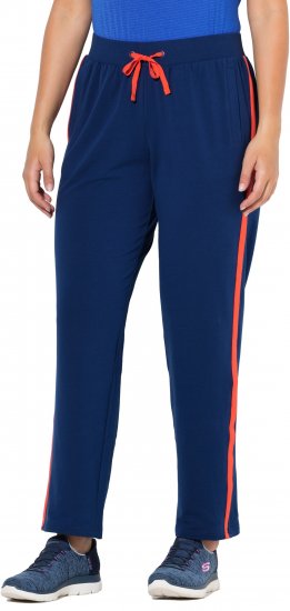 Ulla Popken Side Stripe Joggers Blue - Džíny & Nohavice vo Veľkých Veľkostiach – Plus Size - 
