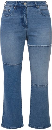 Ulla Popken Patchwork Jeans Blue - Džíny & Nohavice vo Veľkých Veľkostiach – Plus Size - Dámske rifle a nohavice, EU 42-70