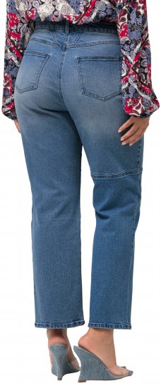 Ulla Popken Patchwork Jeans Blue - Džíny & Nohavice vo Veľkých Veľkostiach – Plus Size - Dámske rifle a nohavice, EU 42-70