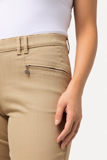Ulla Popken Mony Tapered Leg Zip Pocket Pants Dark Putty - Nohavice - Nohavice pre ženy vo veľkých veľkostiach