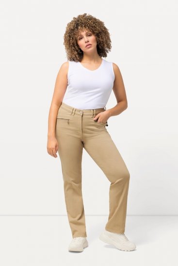 Ulla Popken Mony Tapered Leg Zip Pocket Pants Dark Putty - Nohavice - Nohavice pre ženy vo veľkých veľkostiach