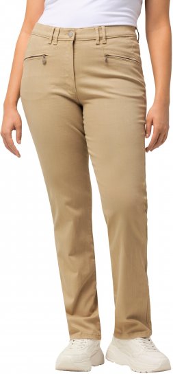 Ulla Popken Mony Tapered Leg Zip Pocket Pants Dark Putty - Džíny & Nohavice vo Veľkých Veľkostiach – Plus Size - 