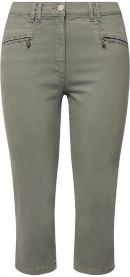 Ulla Popken Cropped Stretch Fit Mony Pants Light Moss Green - Džíny & Nohavice vo Veľkých Veľkostiach – Plus Size - 