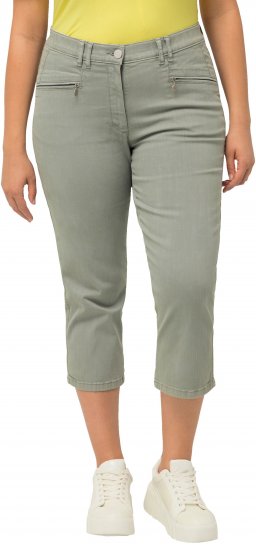 Ulla Popken Cropped Stretch Fit Mony Pants Light Moss Green - Džíny & Nohavice vo Veľkých Veľkostiach – Plus Size - 