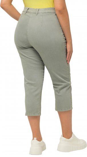 Ulla Popken Cropped Stretch Fit Mony Pants Light Moss Green - Džíny & Nohavice vo Veľkých Veľkostiach – Plus Size - 