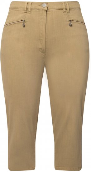 Ulla Popken Cropped Stretch Fit Mony Pants Dark Putty - Džíny & Nohavice vo Veľkých Veľkostiach – Plus Size - 