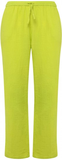 Ulla Popken Muslin Pull On Pants Green - Džíny & Nohavice vo Veľkých Veľkostiach – Plus Size - 