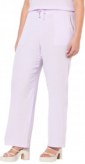 Ulla Popken Muslin Pull On Pants Purple - Džíny & Nohavice vo Veľkých Veľkostiach – Plus Size - 