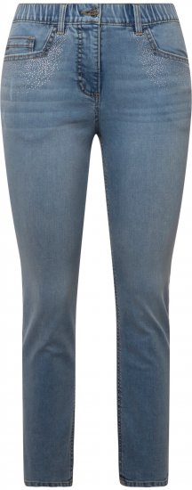 Ulla Popken Rhinestone Detail Stretch Fit Skinny Jeans Blue - Džíny & Nohavice vo Veľkých Veľkostiach – Plus Size - 
