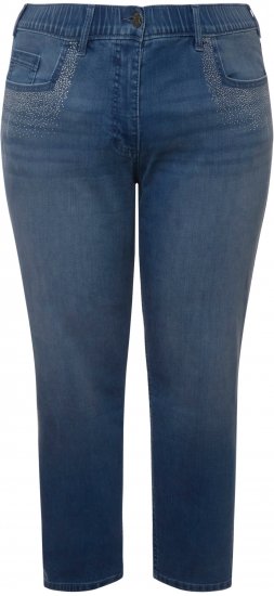 Ulla Popken Rhinestone Detail Stretch Fit Skinny Jeans Blue Denim - Džíny & Nohavice vo Veľkých Veľkostiach – Plus Size - 