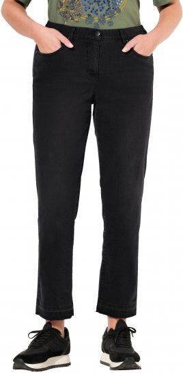 Ulla Popken Sarah Fringe Hem Jeans Black - Džíny & Nohavice vo Veľkých Veľkostiach – Plus Size - 
