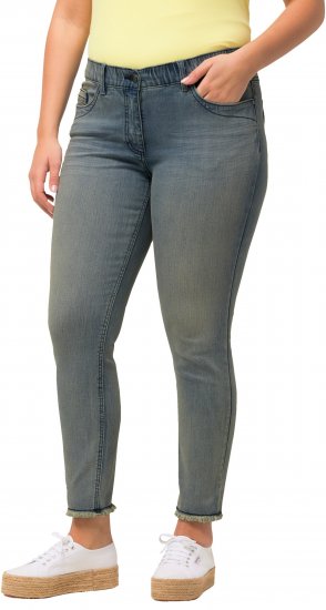 Ulla Popken Fringed Hem Sarah Jeans Blue - Džíny & Nohavice vo Veľkých Veľkostiach – Plus Size - 