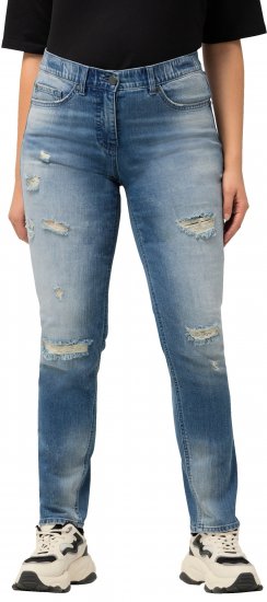 Ulla Popken Distressed Stretch Fit Sarah Jeans Blue - Džíny & Nohavice vo Veľkých Veľkostiach – Plus Size - 