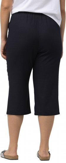 Ulla Popken Cropped Linen Blend Elastic Waist Pants Navy - Džíny & Nohavice vo Veľkých Veľkostiach – Plus Size - 