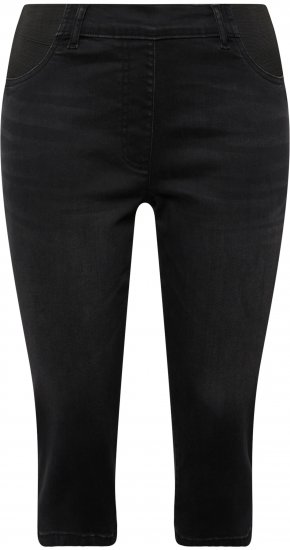 Ulla Popken Sienna Stretch Denim Capris Black - Džíny & Nohavice vo Veľkých Veľkostiach – Plus Size - 