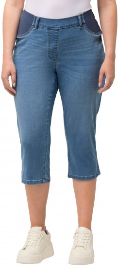 Ulla Popken Sienna Stretch Denim Capris Blue - Džíny & Nohavice vo Veľkých Veľkostiach – Plus Size - 