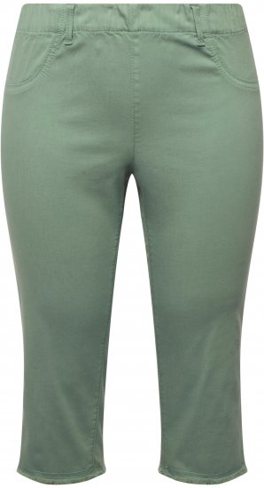 Ulla Popken Stretch Fit Raw Hem Moss Green - Džíny & Nohavice vo Veľkých Veľkostiach – Plus Size - 