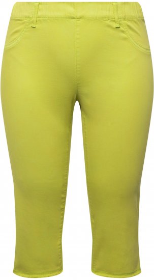 Ulla Popken Stretch Fit Raw Hem Capris Pistachio - Džíny & Nohavice vo Veľkých Veľkostiach – Plus Size - 