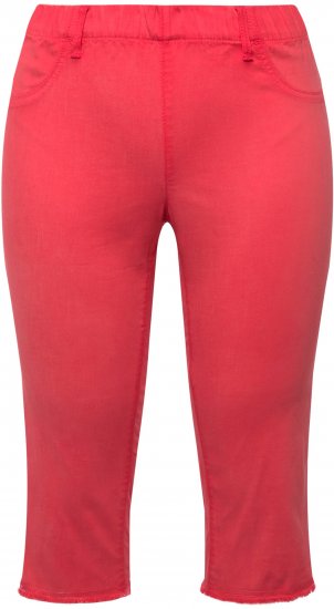 Ulla Popken Stretch Fit Raw Hem Capris Dark Coral - Džíny & Nohavice vo Veľkých Veľkostiach – Plus Size - 