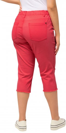 Ulla Popken Stretch Fit Raw Hem Capris Dark Coral - Džíny & Nohavice vo Veľkých Veľkostiach – Plus Size - 