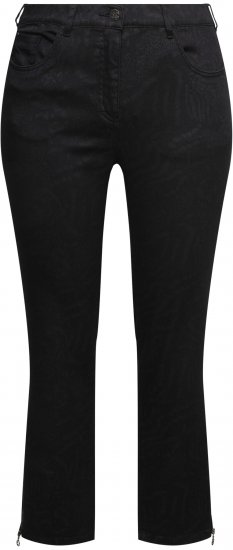 Ulla Popken Animal Print Stretch Fit Jeans Black - Džíny & Nohavice vo Veľkých Veľkostiach – Plus Size - 