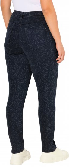 Ulla Popken Leaf Print Boyfriend Jeans Blue - Džíny & Nohavice vo Veľkých Veľkostiach – Plus Size - 