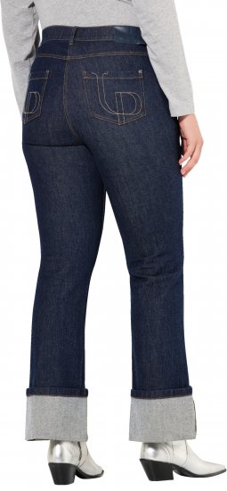 Ulla Popken Turn Up Hem Wide Leg Mary Jeans Grey Denim - Džíny & Nohavice vo Veľkých Veľkostiach – Plus Size - 