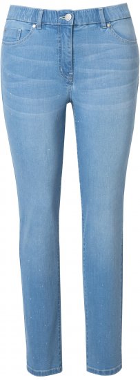 Ulla Popken Rhinestone Detail Stretch Fit Jeans Light Blue Denim - Džíny & Nohavice vo Veľkých Veľkostiach – Plus Size - 