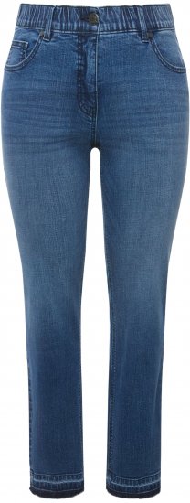Ulla Popken Fringed Hem Stretch Fit Jeans Denim Blue - Džíny & Nohavice vo Veľkých Veľkostiach – Plus Size - 
