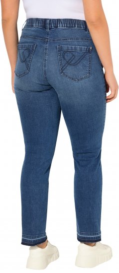 Ulla Popken Fringed Hem Stretch Fit Jeans Denim Blue - Džíny & Nohavice vo Veľkých Veľkostiach – Plus Size - 