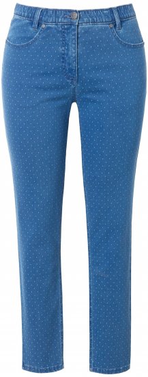 Ulla Popken Polka Dot Stretch Fit Jeans Blue Denim - Džíny & Nohavice vo Veľkých Veľkostiach – Plus Size - 